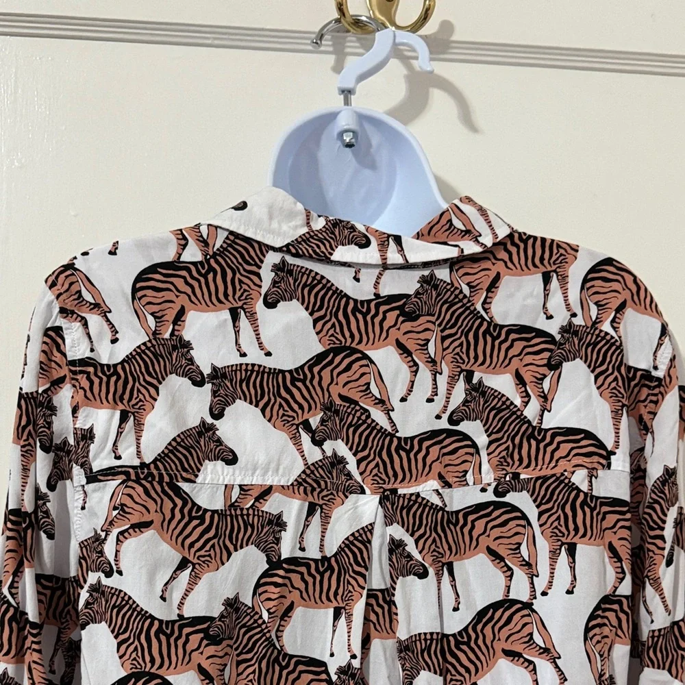 *Last Chance* Jane and Delancey Zebra Print Button Down Shirt - Picture 10 of 15